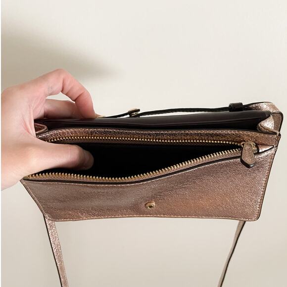 NWT Coach Foldover Clutch Rose Gold Crossbody - Picture 10 of 10